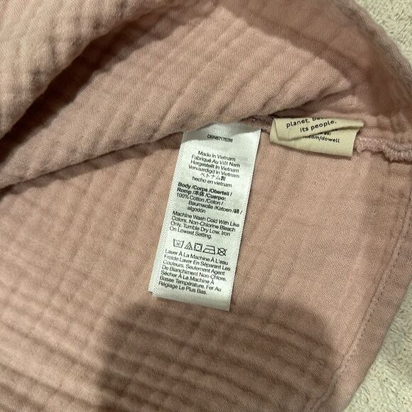 Madewell Lightspun Evert Top Wisteria Dove Pink Button Front V-Neck Textured XS - Picture 5 of 7